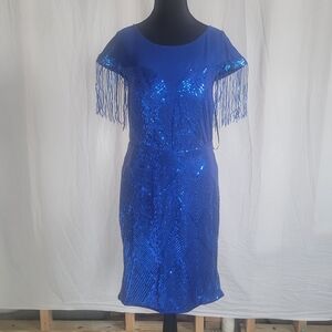 SHEIN Royal Blue Sequin Midi Dress